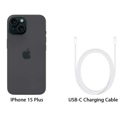 Apple iPhone 15 Black with USB-C fast charging port