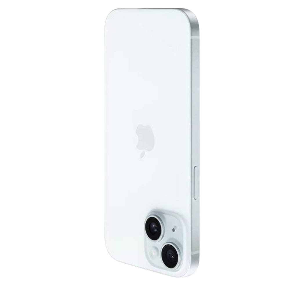 Side profile of iPhone 15 Blue with slim 7.8mm design
