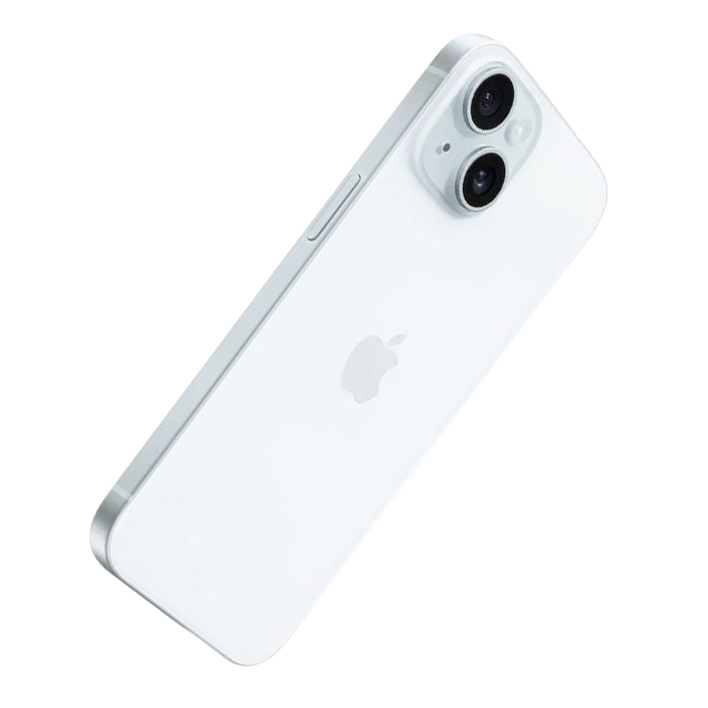Close-up of iPhone 15 Blue camera system with Night Mode