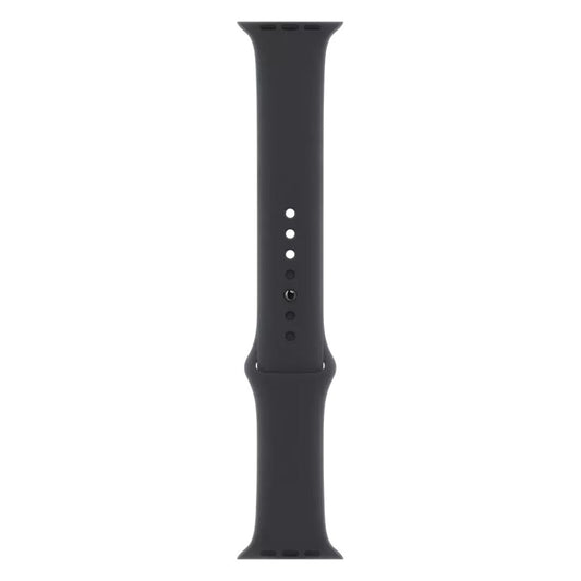 Close-up of pin-and-tuck closure on Apple Midnight band