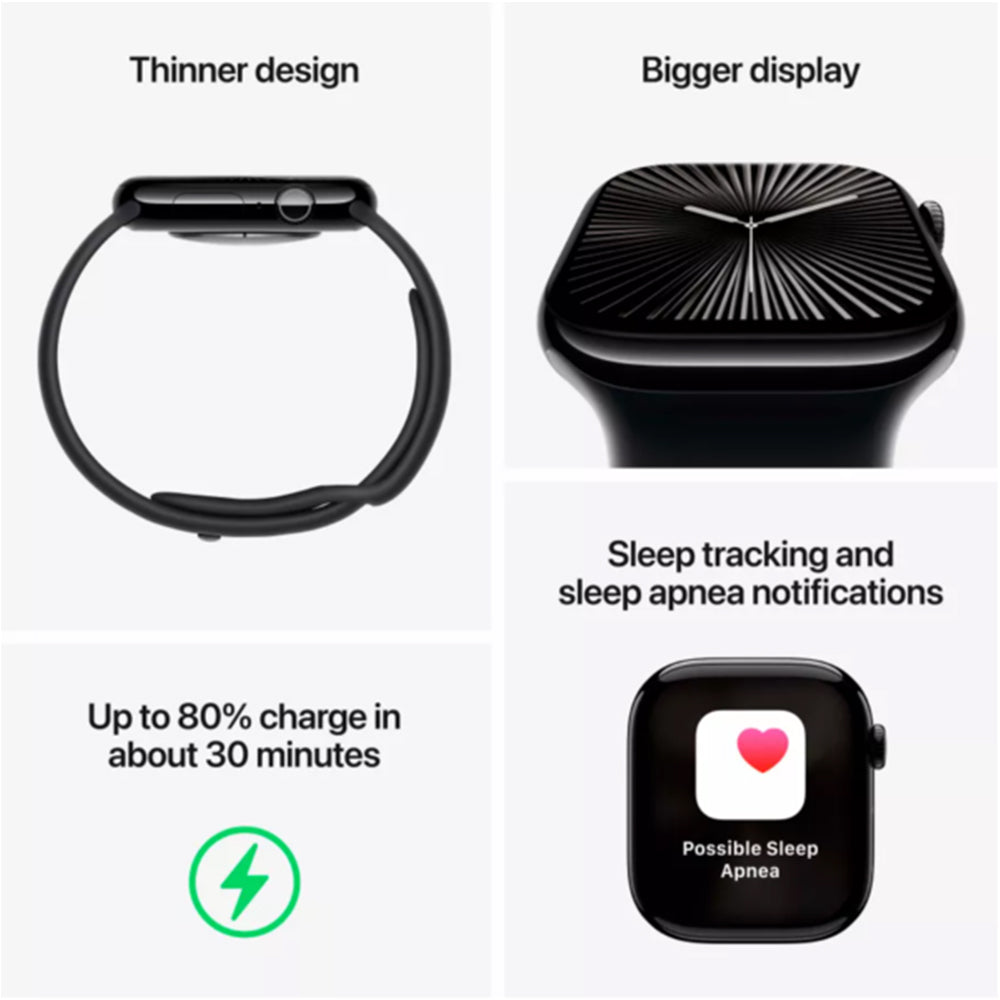 Apple Watch Series 10 smartwatch with ECG app and health sensors