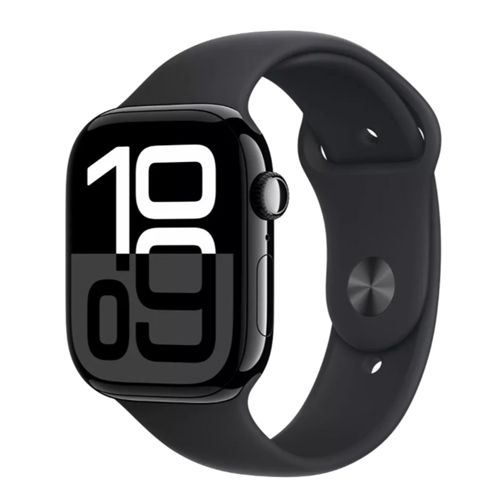 Apple Watch Series 10 GPS 42mm Jet Black Aluminium with Black Sport Band S/M