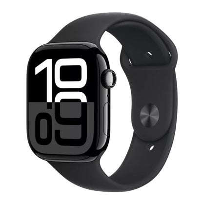Apple Watch Series 10 GPS 42mm Jet Black Aluminium with Black Sport Band S/M
