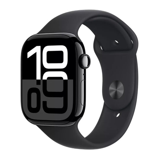 Apple Watch Series 10 GPS 42mm Jet Black Aluminium with Black Sport Band S/M