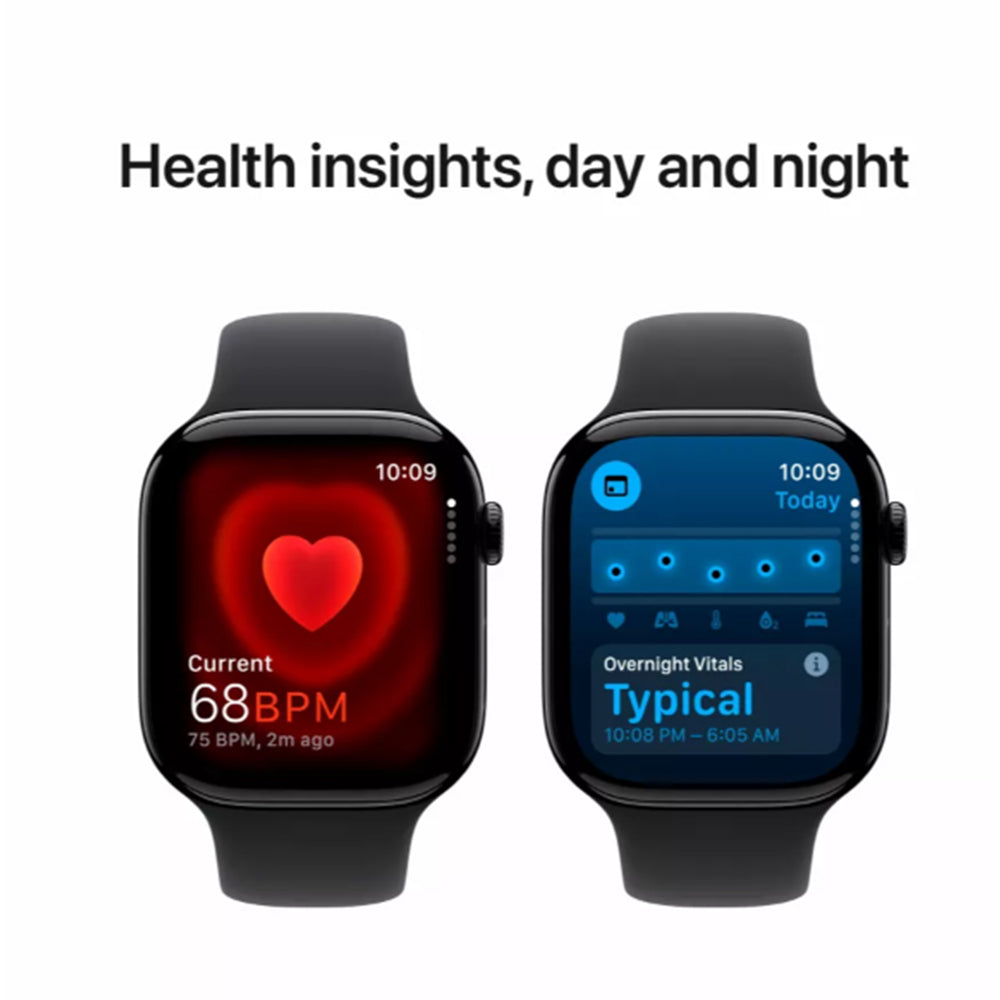 Apple Watch Series 10 Jet Black with Black Sport Band durable lightweight strap