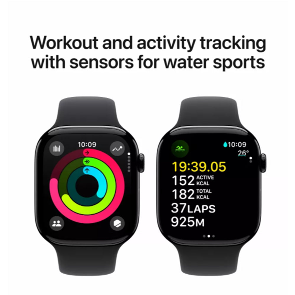 Apple Watch Series 10 GPS Jet Black waterproof smartwatch 50m