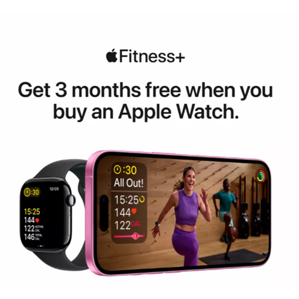 Close-up of Apple Watch Series 10 Jet Black with health and wellness apps
