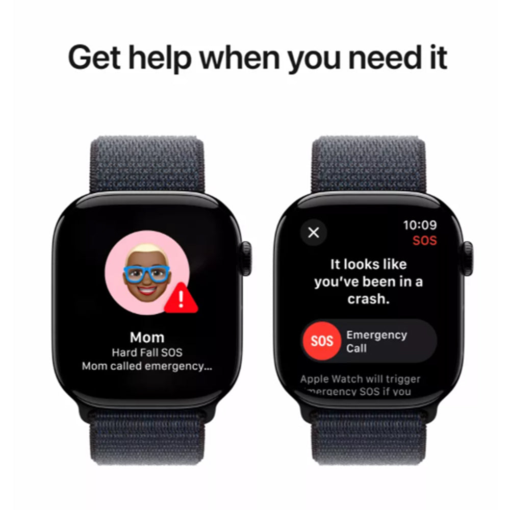 Side profile Jet Black Aluminium Case Apple Watch 46mm