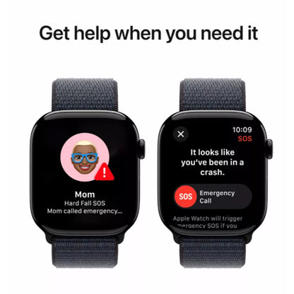 Side profile Jet Black Aluminium Case Apple Watch 46mm