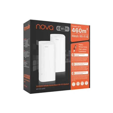 Tenda Nova MX12 AX3000 Wi-Fi 6 mesh system two nodes

