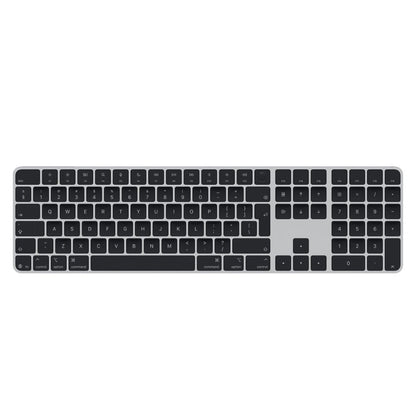 Apple Magic Keyboard with Touch ID and black keys, top view