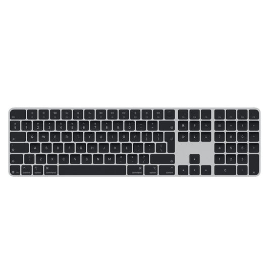 Apple Magic Keyboard with Touch ID and black keys, top view