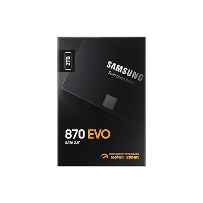 Top-down view showing the drive's label and 2TB capacity marking.

