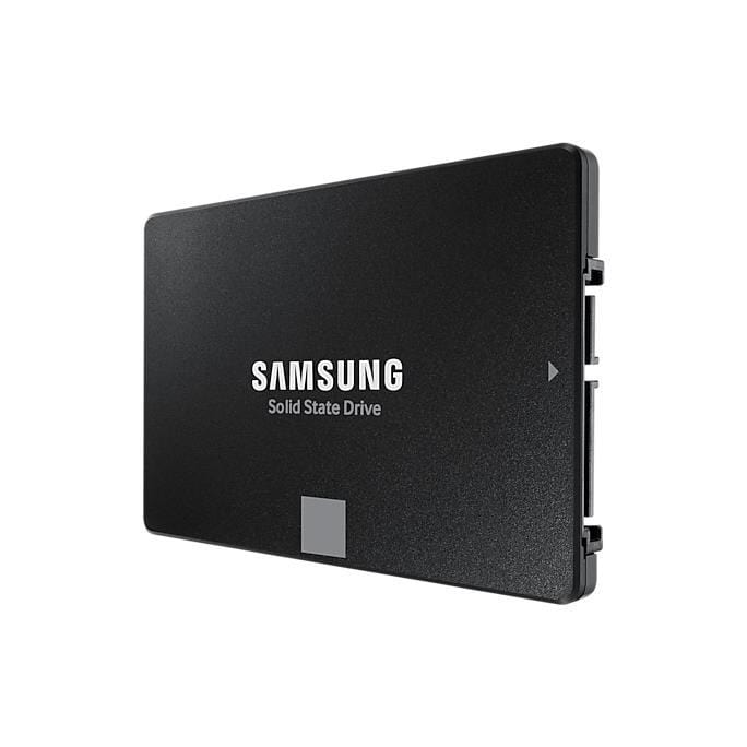 The SSD displayed at an angle, emphasizing its 7mm thin design.

