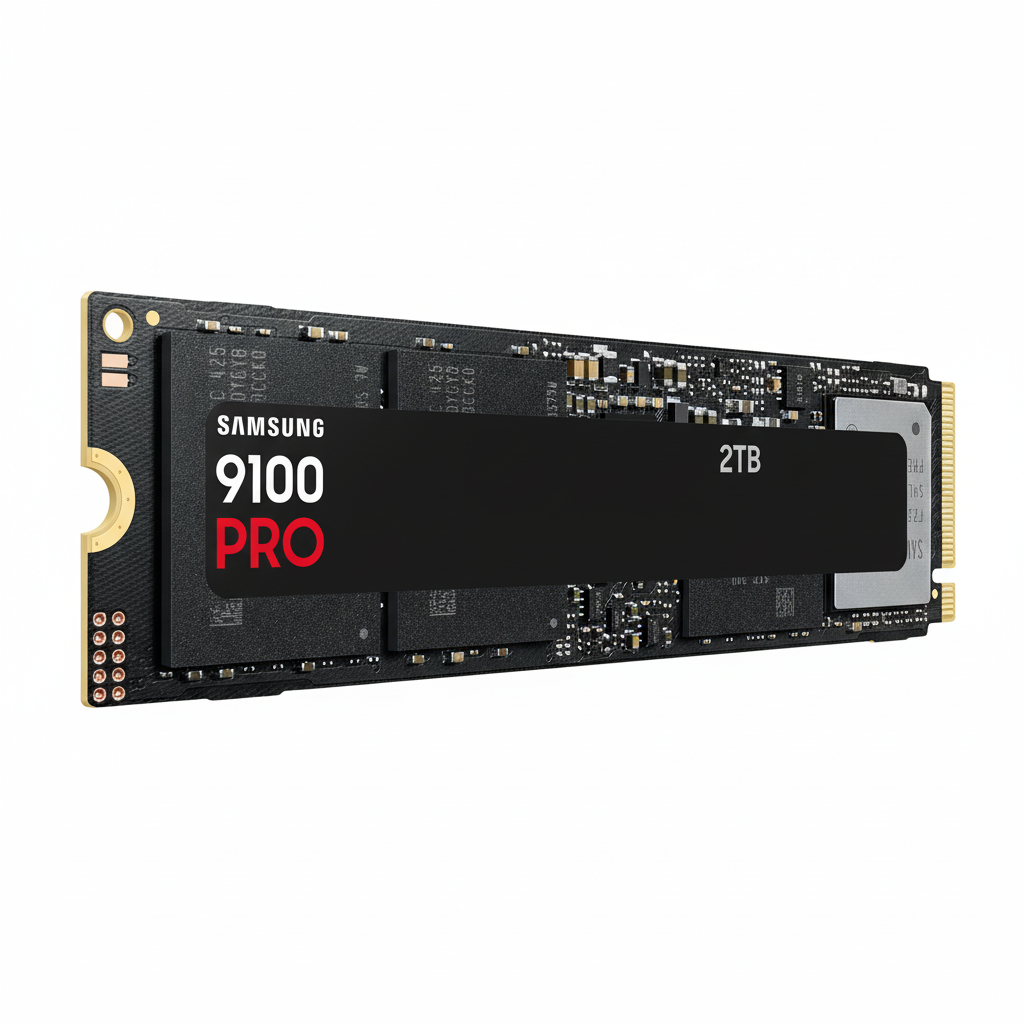 The 2TB SSD displayed at an angle on a static-safe surface.

