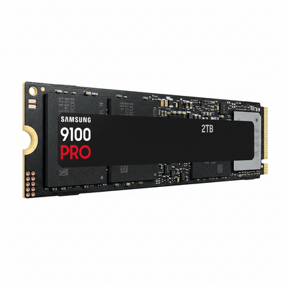 The 2TB SSD displayed at an angle on a static-safe surface.

