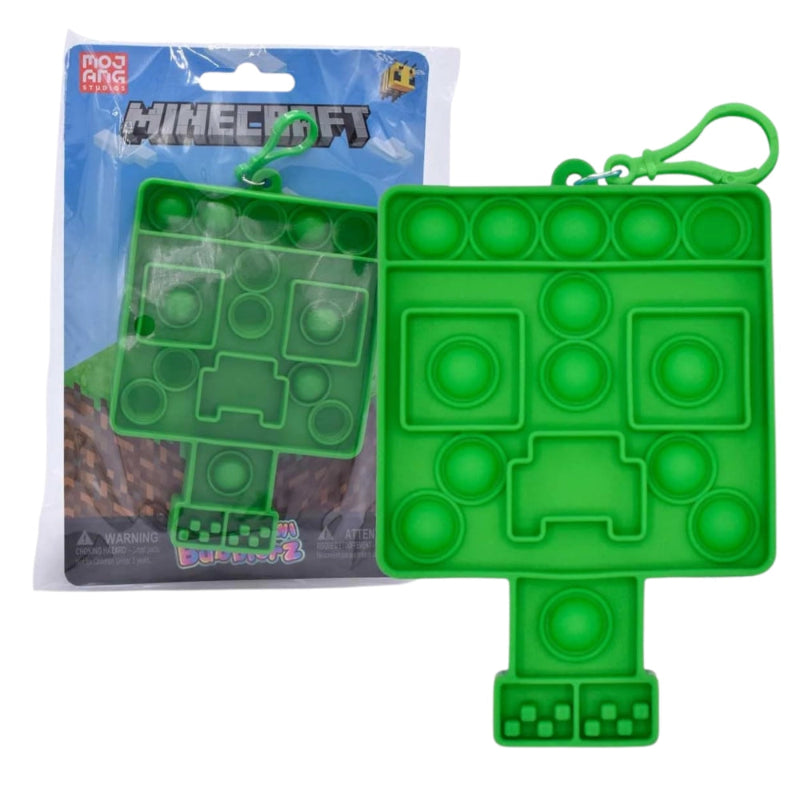 Minecraft Green Creeper pop-it toy with packaging on a white background