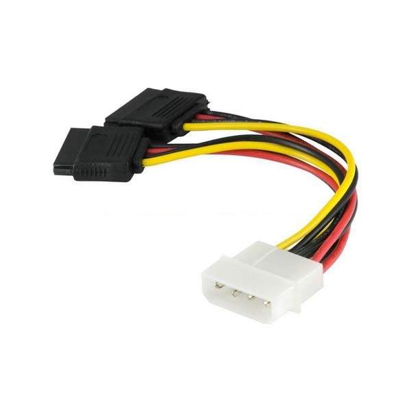 Molex to 2x SATA 10cm Power Cable