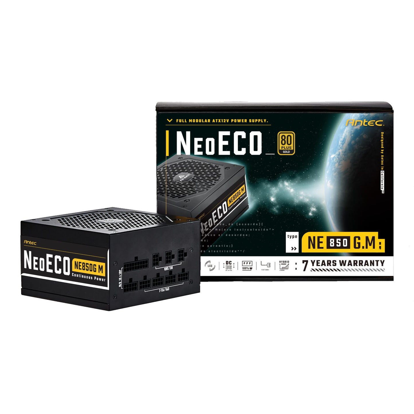 NedTEC NeodeCO power supply unit and packaging on a white background