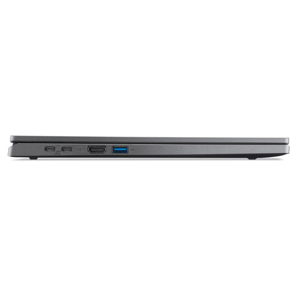 Side view of the Acer Extensa EX215-54 15.6" FHD Laptop showing the 2 usb-c ports, HDMI port and USB-A port