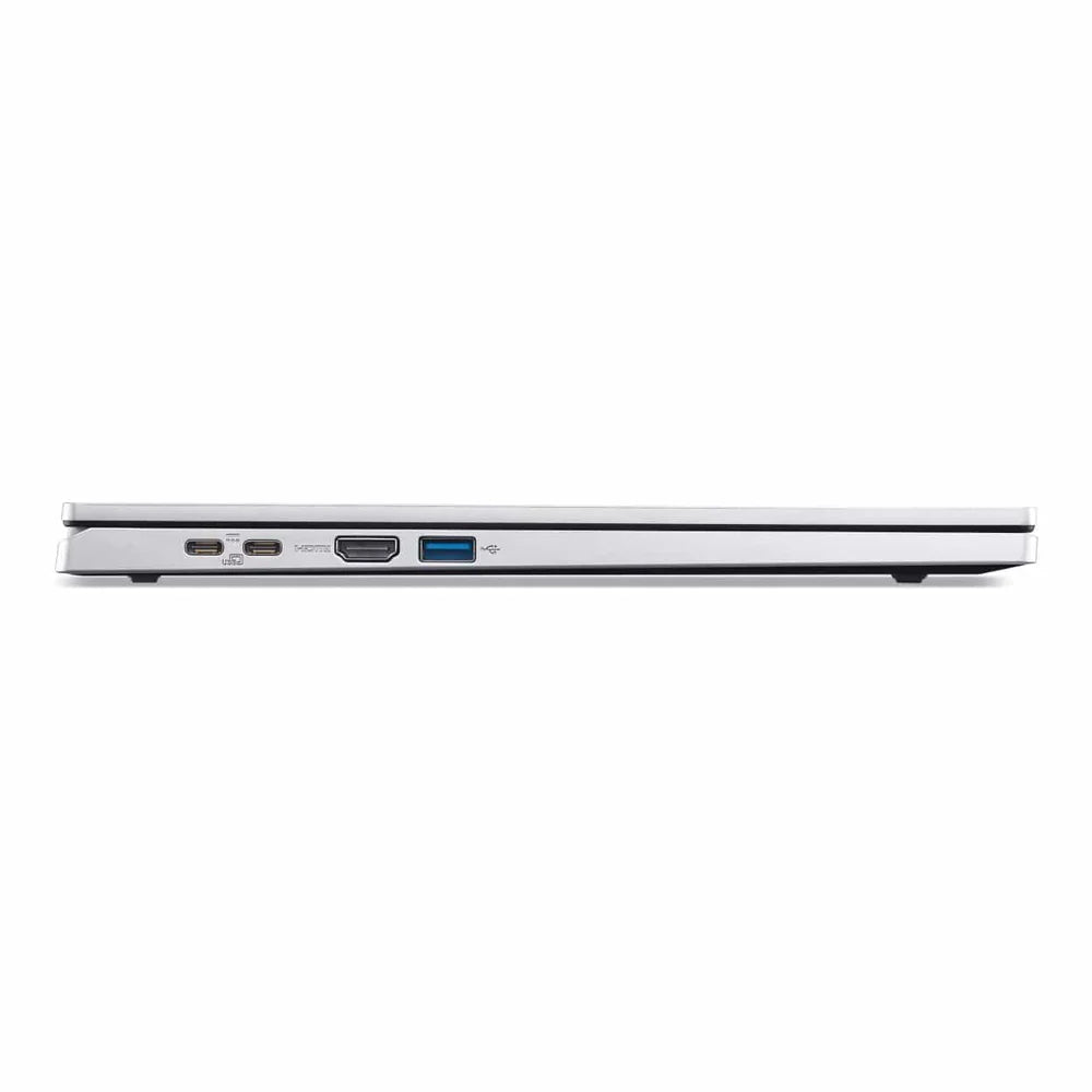 Side view if the Acer Extensa EX215-57 laptop showing the 2 USB-C ports, USB-A port, and HDMI port