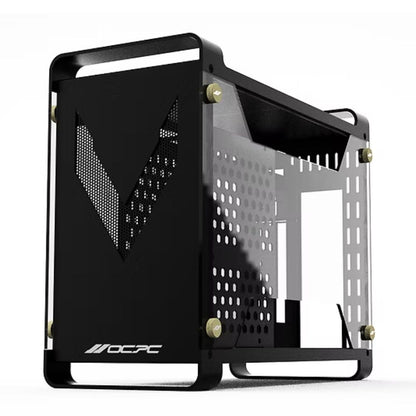 OCPC Vittoria black mini-ITX case with side panel removed