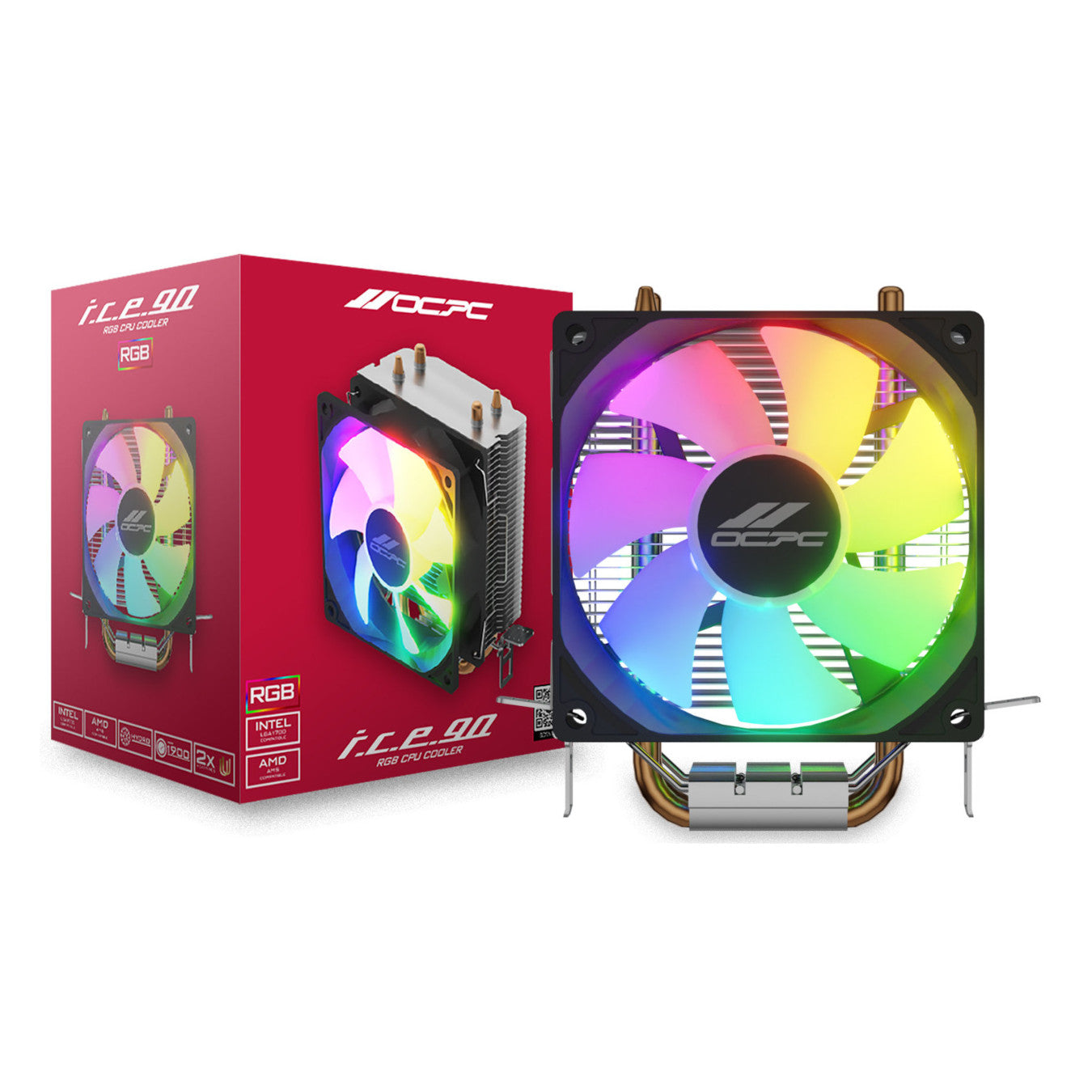 OCPC I.C.E. 90 RGB CPU COOLER 90MM BLACK