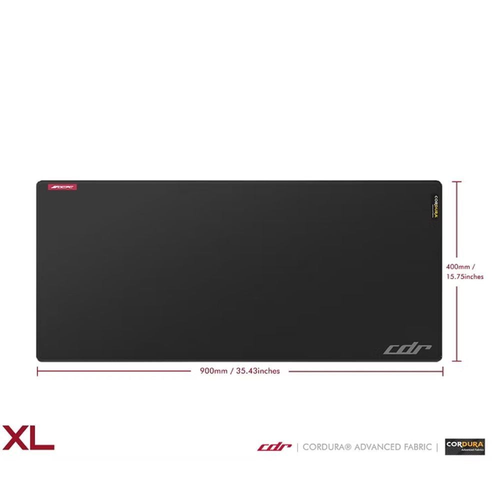 OCPC CORDURA mouse pad with keyboard and mouse setup