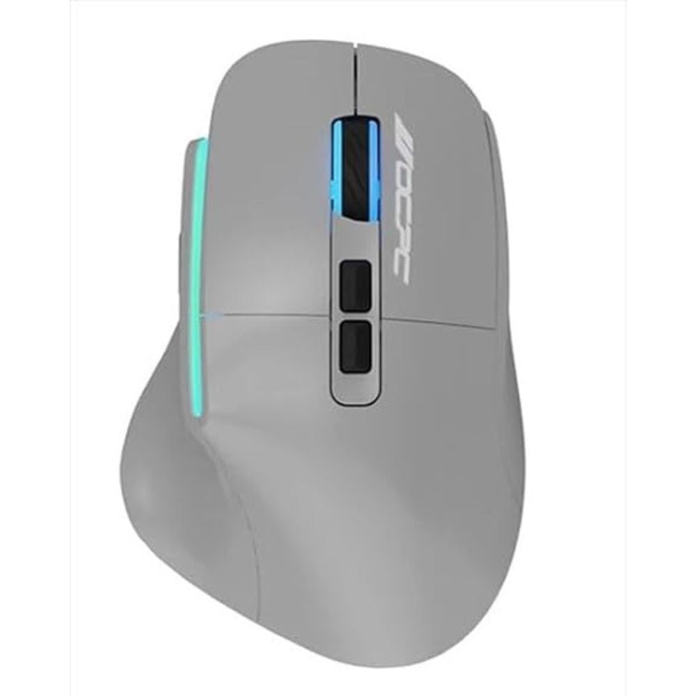 OCPC MR-22 wireless gaming mouse with RGB lighting in gray color