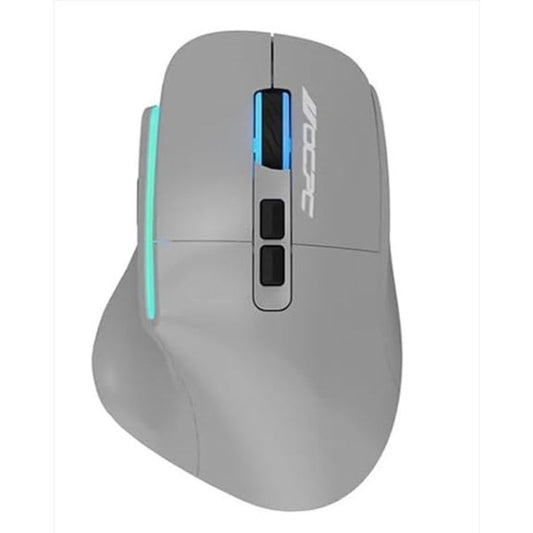 OCPC MR-22 wireless gaming mouse with RGB lighting in gray color