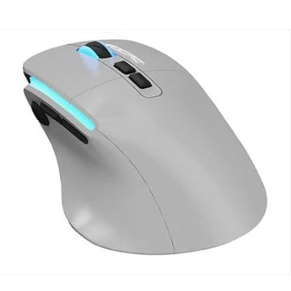 Wireless gray gaming mouse with customizable RGB backlighting