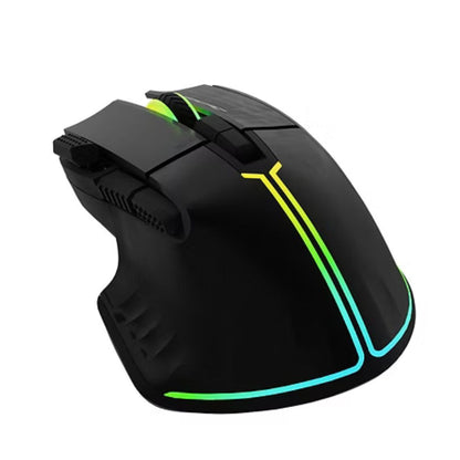 Wireless black gaming mouse with 6 programmable buttons