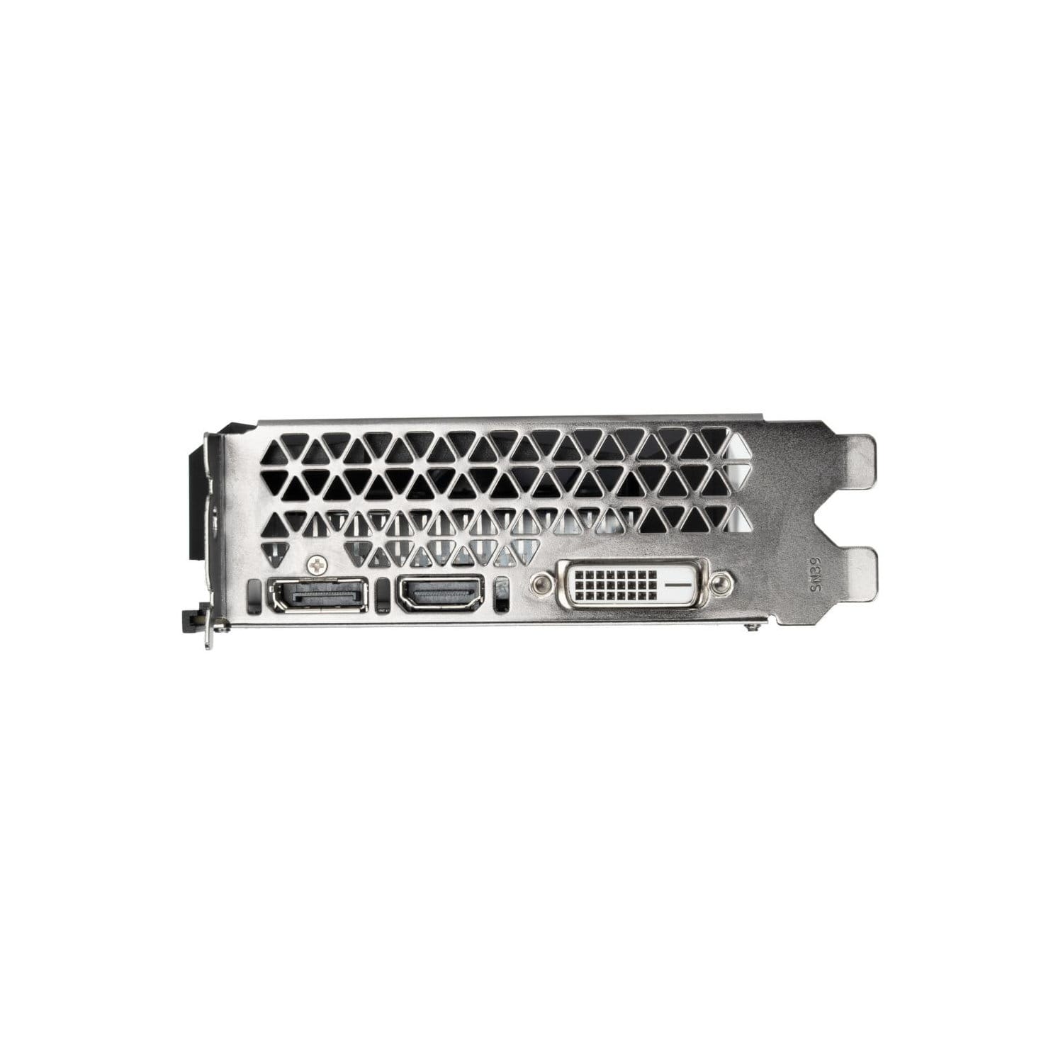 OCPC GeForce RTX 3050 XE 6GB GPU with dual fans; rear I/O: DVI, HDMI, DisplayPort, hex mesh ventilation