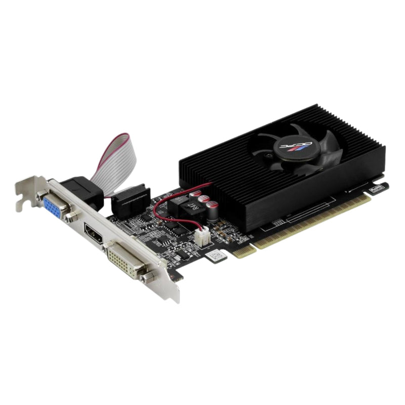 Computer graphics card with connectors on a white background