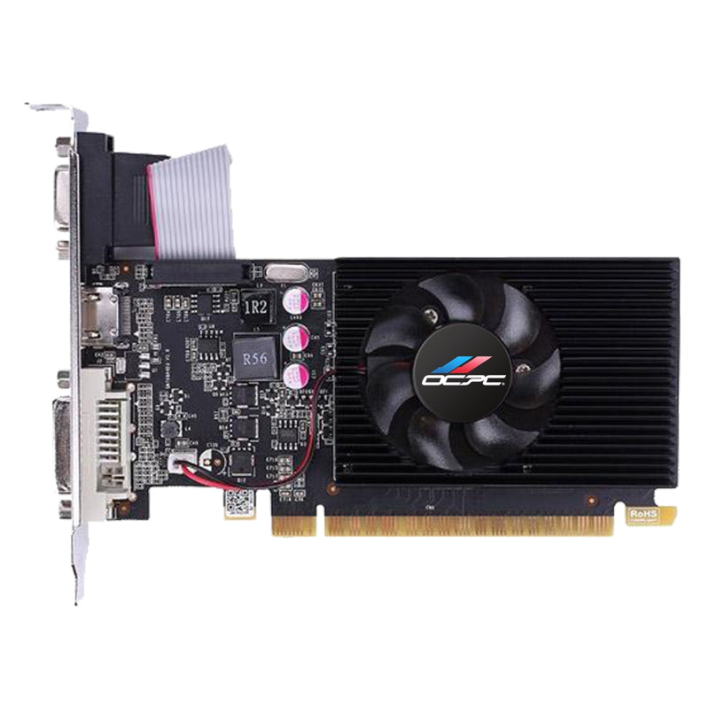 Computer graphics card with a fan on a white background