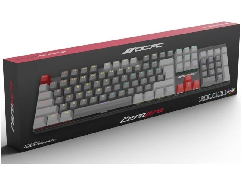 Side angle showing mechanical-feel keys on OCPC Zero Pro keyboard