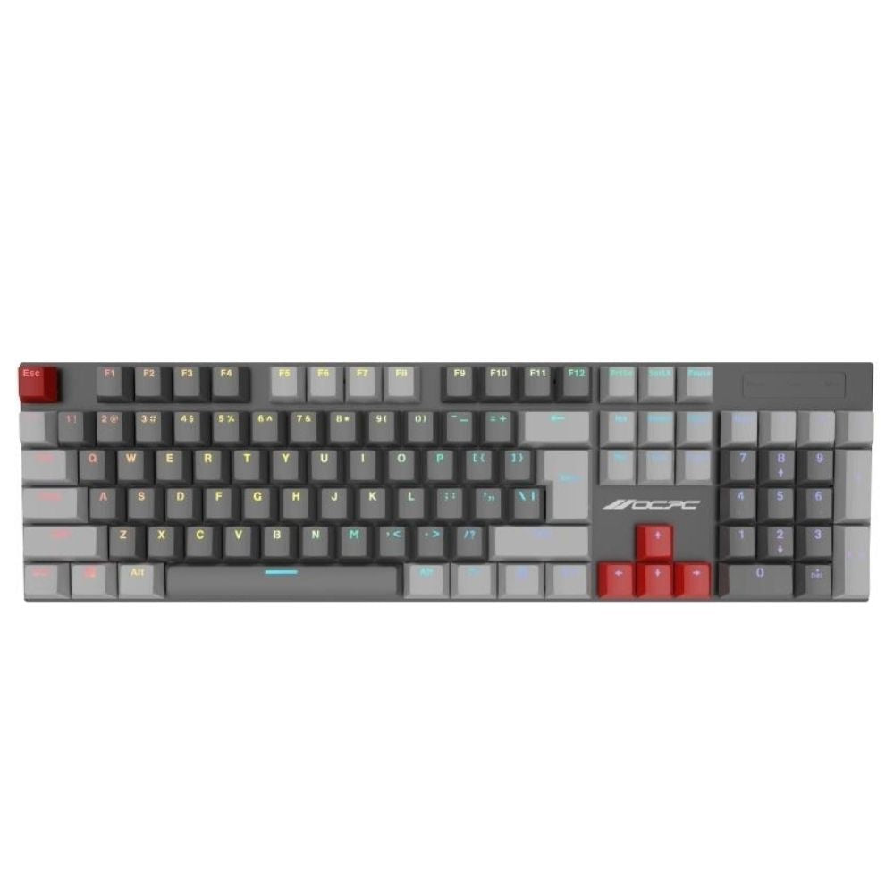 OCPC Zero Pro 104-key mechanical keyboard with black and light grey keycaps