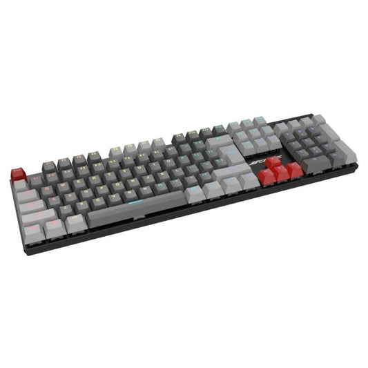 Close-up of OCPC keyboard mechanical switches and RGB lighting