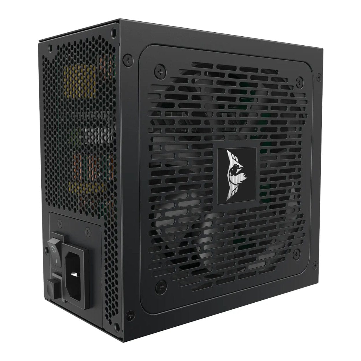 Side profile showing the 120mm dual ball bearing fan and premium casing.

