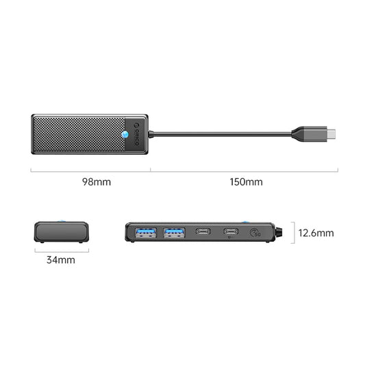 Orico PW Series Black 4-Port USB3.0 Hub