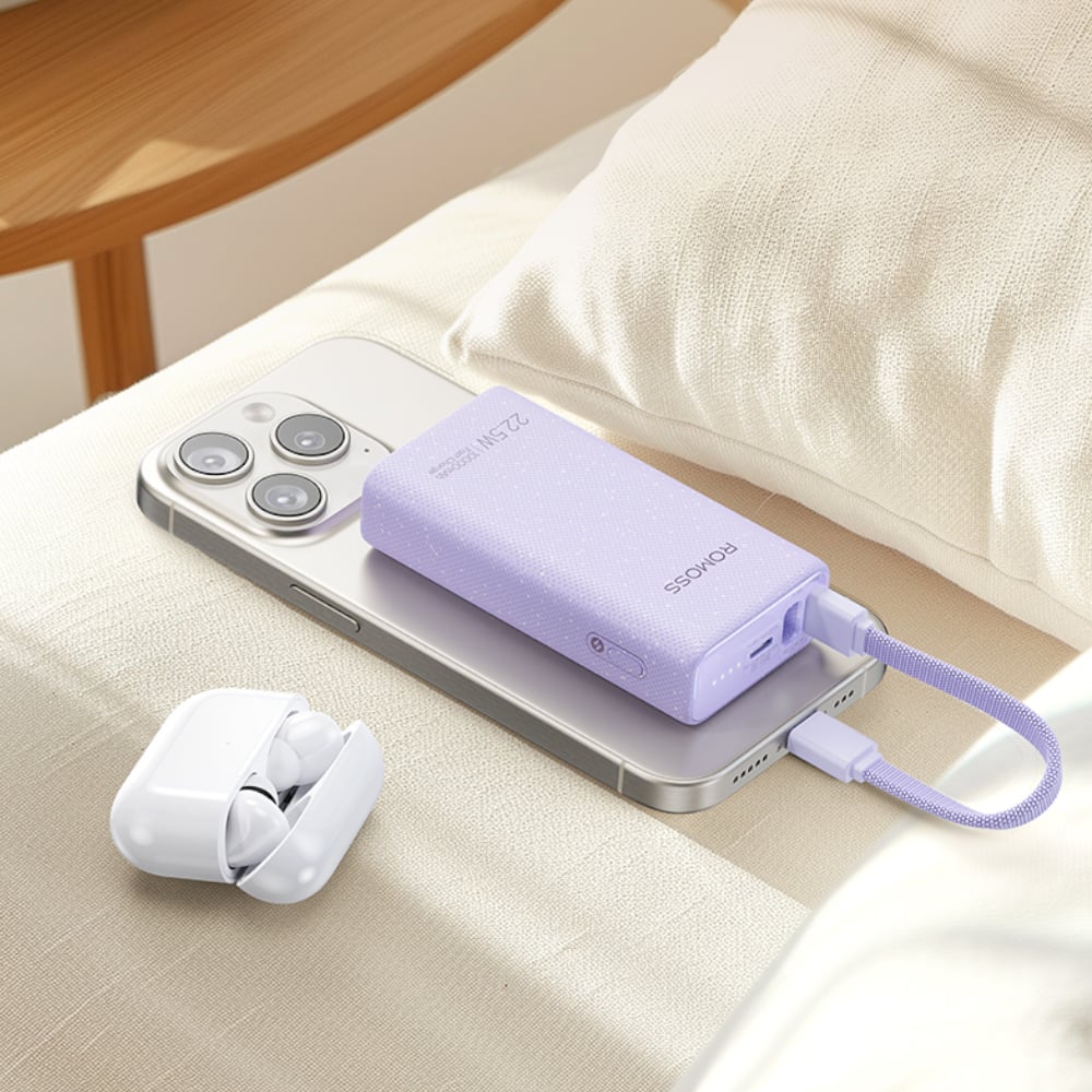 Romoss PHA10 22.5W Fast Charge Power Bank - Purple