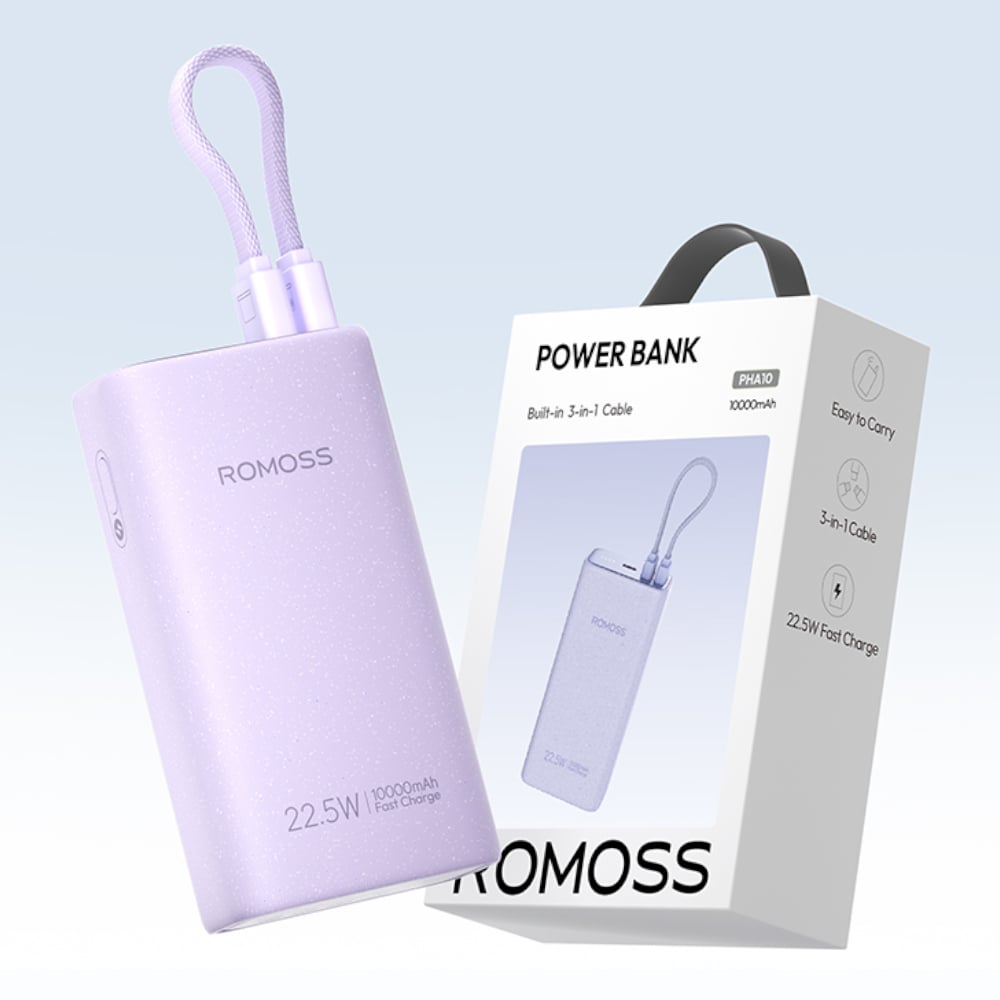 Romoss PHA10 22.5W Fast Charge Power Bank - Purple