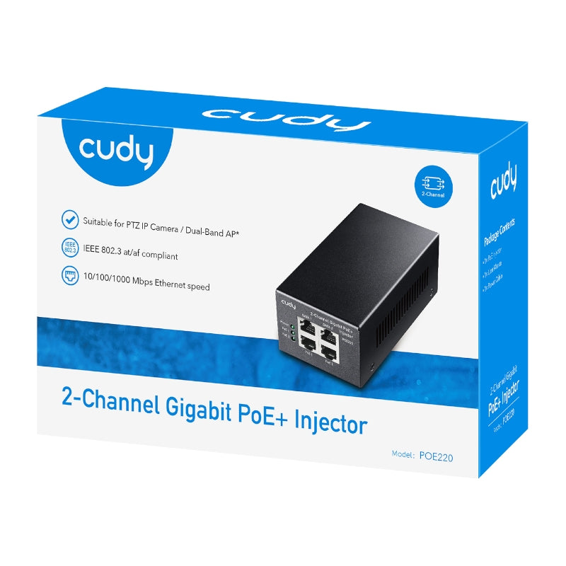 Cudy 2-Channel 30W Gigabit PoE+ Injector