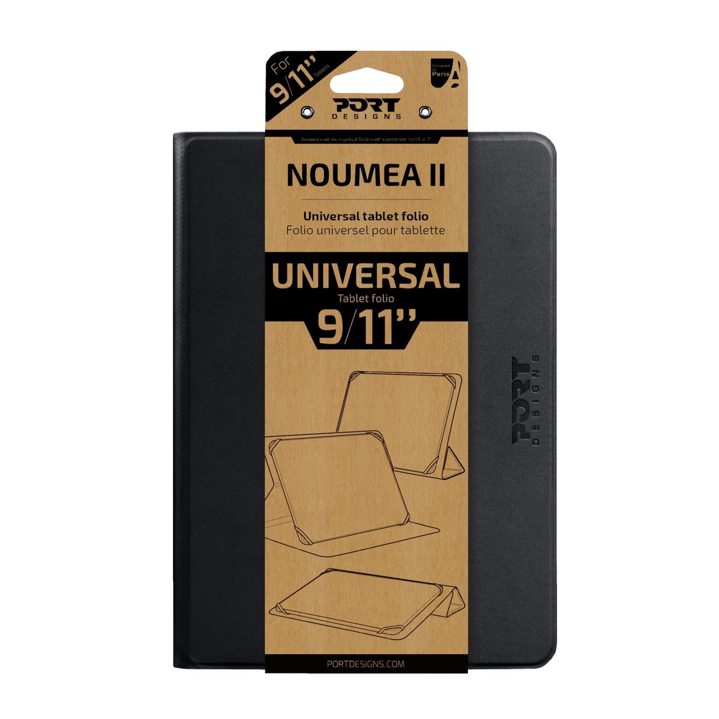 Port Designs Noumea II Universal 9/11" Tablet Folio – Black