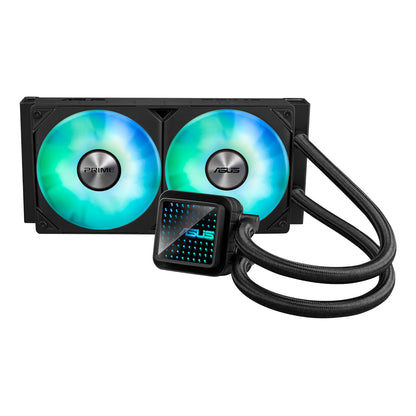 Asus cooling system with dual RGB fans on a white background