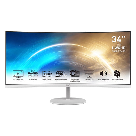 MSI PRO 34" Professional Monitor - White