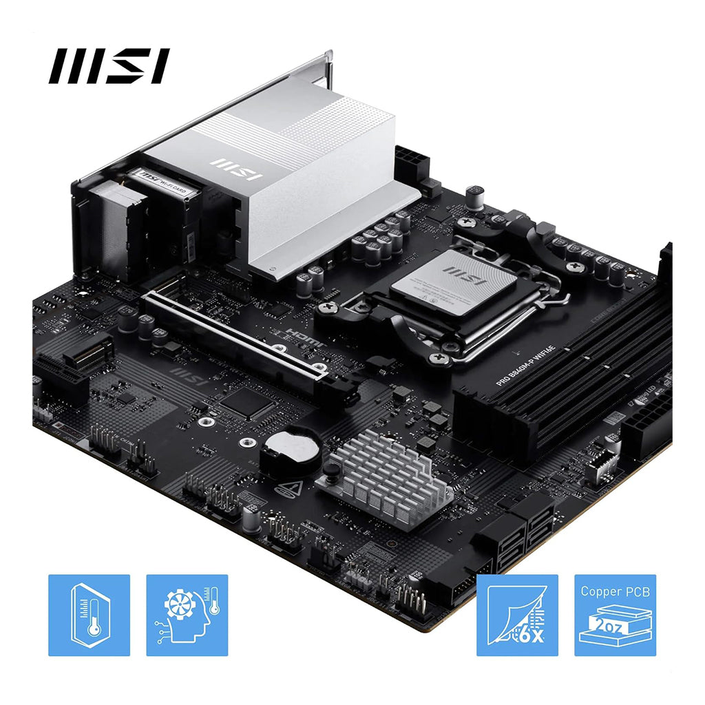 The pre-installed Wi-Fi 6E module in the M.2 (Key-E) slot.

