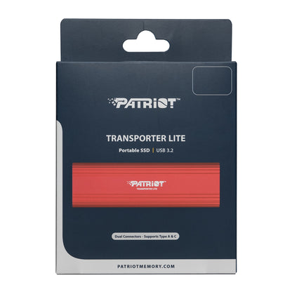 Patriot Transporter Lite 1TB USB3.2 Type-C External Portable SSD - Red