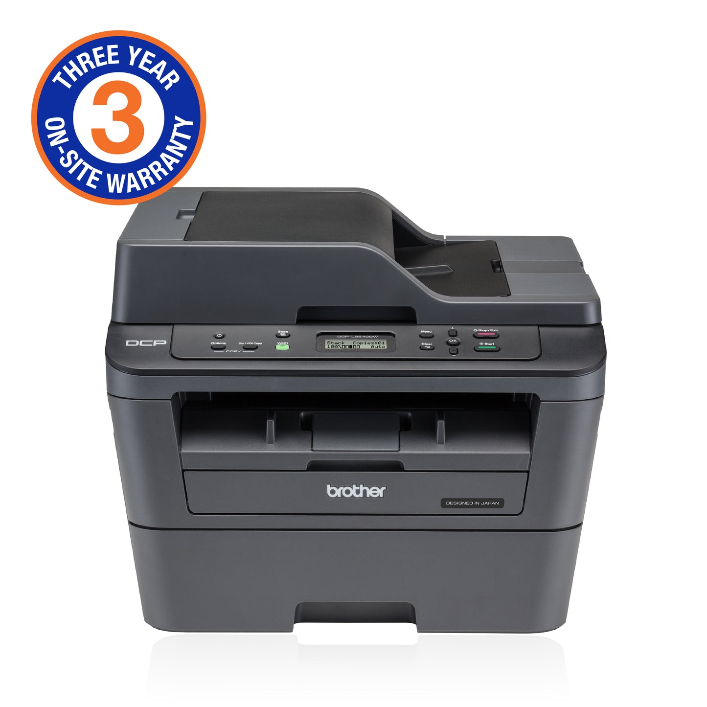 Brother Mid-Range Mono Laser with Duplex printing and wired and wireless printing capabilities (3YR onsite)