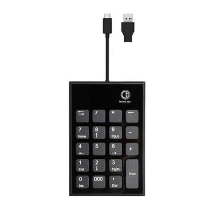 Port Wired Keypad Numpad with USB|Type-C Connector